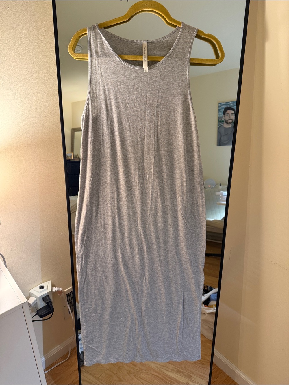 Babaton Light Gray Sleeveless Maxi Tank Dress